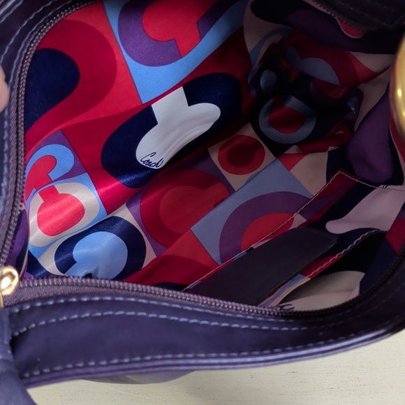 Vintage Coach Purple Shoulder Bag Handbag Y2K - Picture 10 of 11